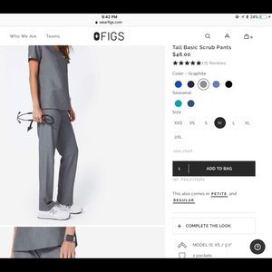 Figs tall scrub pants